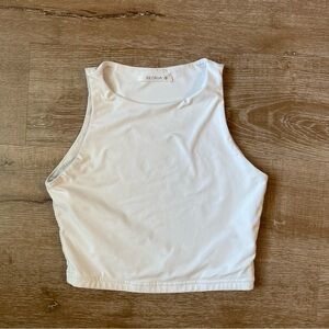 Baddie rave ReoRia White Double Lined Sleeveless Tank Top Size small